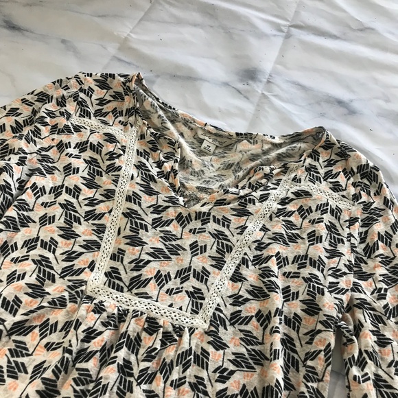 Lucky Brand Cream Linen Blend Embroidered Blouse - Picture 4 of 7